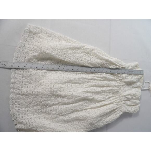 Anthropologie HD in Paris Dress 00 Mini Eyelet Halter White Cottage Core Coquett - Picture 7 of 16